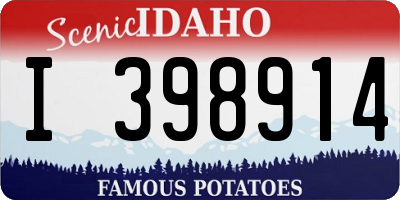 ID license plate I398914