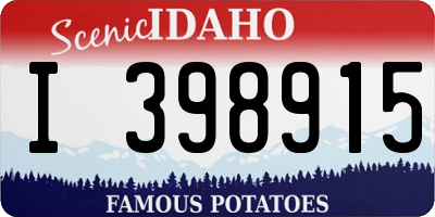 ID license plate I398915