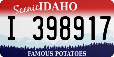 ID license plate I398917
