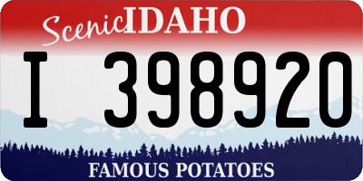 ID license plate I398920