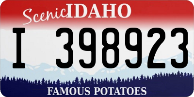 ID license plate I398923
