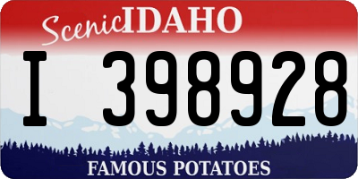 ID license plate I398928