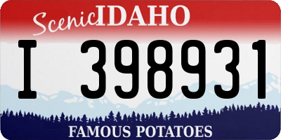 ID license plate I398931