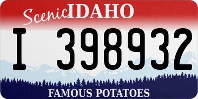 ID license plate I398932