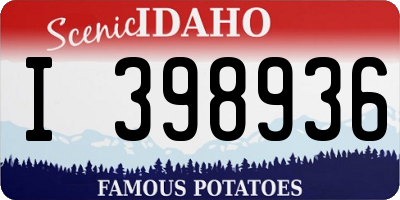 ID license plate I398936