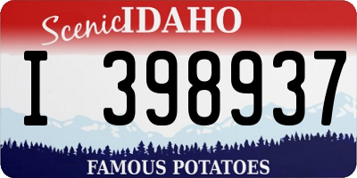 ID license plate I398937