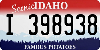 ID license plate I398938