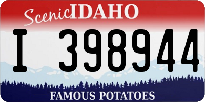 ID license plate I398944