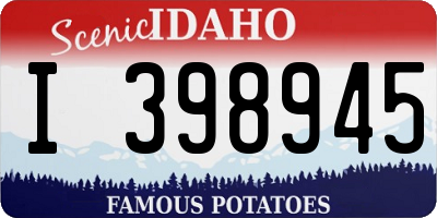 ID license plate I398945