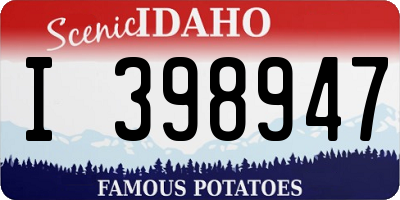 ID license plate I398947