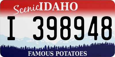 ID license plate I398948