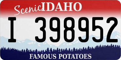 ID license plate I398952