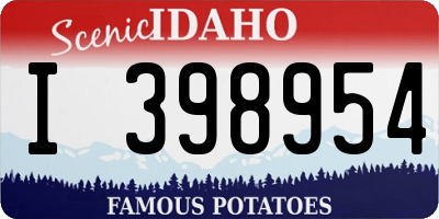 ID license plate I398954