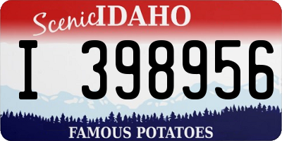 ID license plate I398956