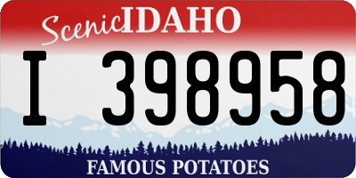 ID license plate I398958