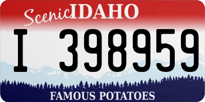 ID license plate I398959