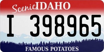 ID license plate I398965