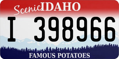 ID license plate I398966