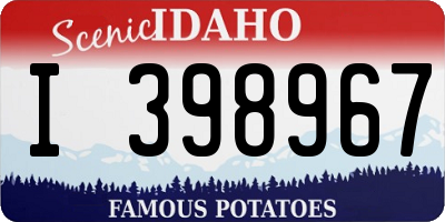 ID license plate I398967