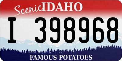 ID license plate I398968