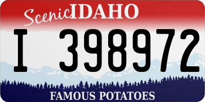 ID license plate I398972