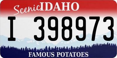 ID license plate I398973
