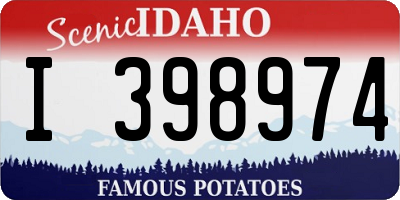 ID license plate I398974