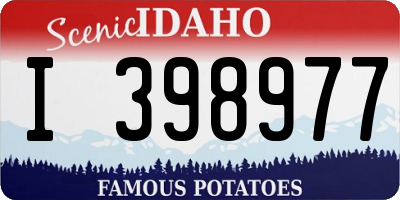 ID license plate I398977