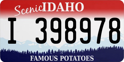 ID license plate I398978