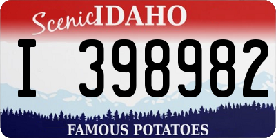 ID license plate I398982