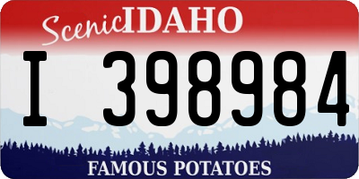 ID license plate I398984
