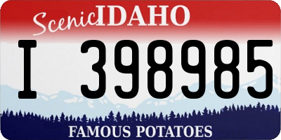 ID license plate I398985