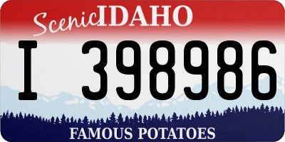 ID license plate I398986