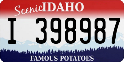 ID license plate I398987