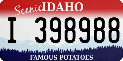 ID license plate I398988