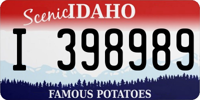 ID license plate I398989