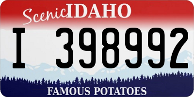 ID license plate I398992