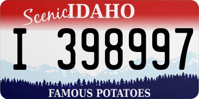 ID license plate I398997