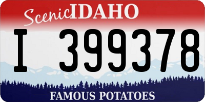 ID license plate I399378