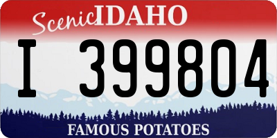 ID license plate I399804