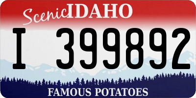 ID license plate I399892