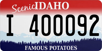 ID license plate I400092