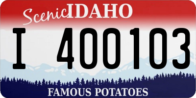 ID license plate I400103