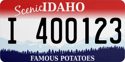 ID license plate I400123