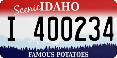 ID license plate I400234