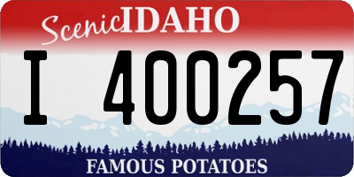 ID license plate I400257