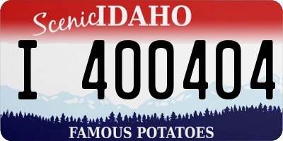 ID license plate I400404