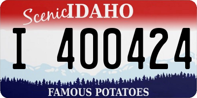 ID license plate I400424