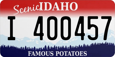 ID license plate I400457