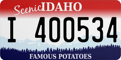 ID license plate I400534
